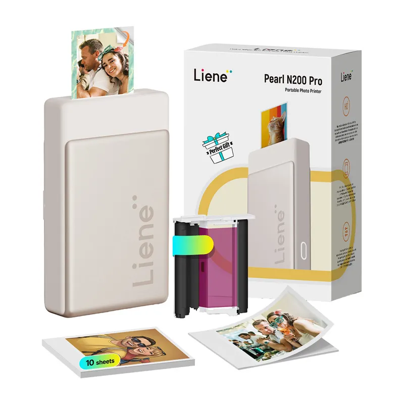 Liene Pearl N200 Pro 2x3" kaasaskantav fotoprinter (kuldne) universaalne