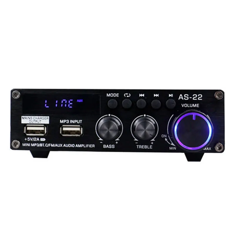 Blitzwolf AS-22 audio võimendi, 45W, Bluetooth 5.0, USB + kaugjuhtimispult (must) universaalne