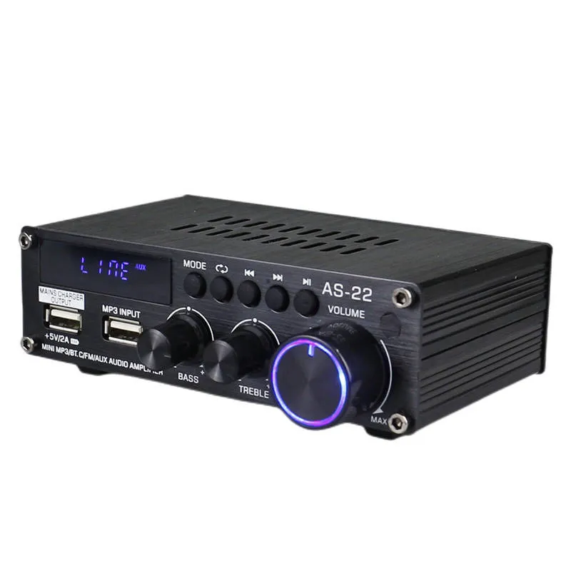 Blitzwolf AS-22 audio võimendi, 45W, Bluetooth 5.0, USB + kaugjuhtimispult (must) universaalne