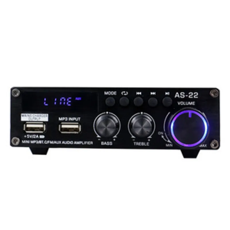 Blitzwolf AS-22 audio võimendi, 45W, Bluetooth 5.0, USB + kaugjuhtimispult (must) universaalne