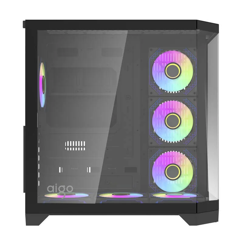 Darflash FT418 PRO arvutikarp + 7 aRGB ventilaatorit (must) universaalne