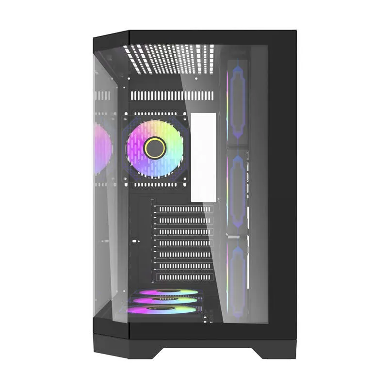 Darflash FT418 PRO arvutikarp + 7 aRGB ventilaatorit (must) universaalne