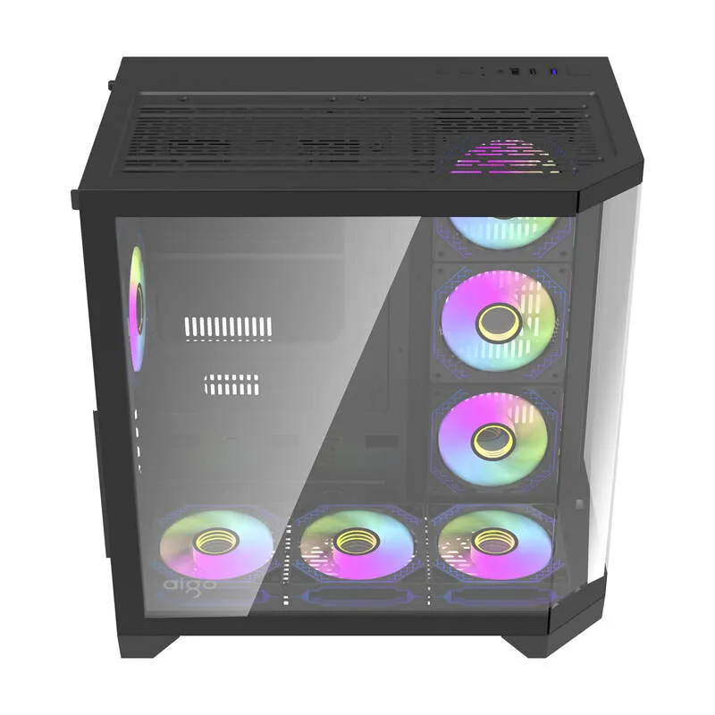 Darflash FT418 PRO arvutikarp + 7 aRGB ventilaatorit (must) universaalne