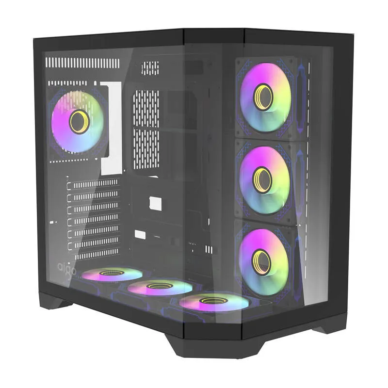 Darflash FT418 PRO arvutikarp + 7 aRGB ventilaatorit (must) universaalne