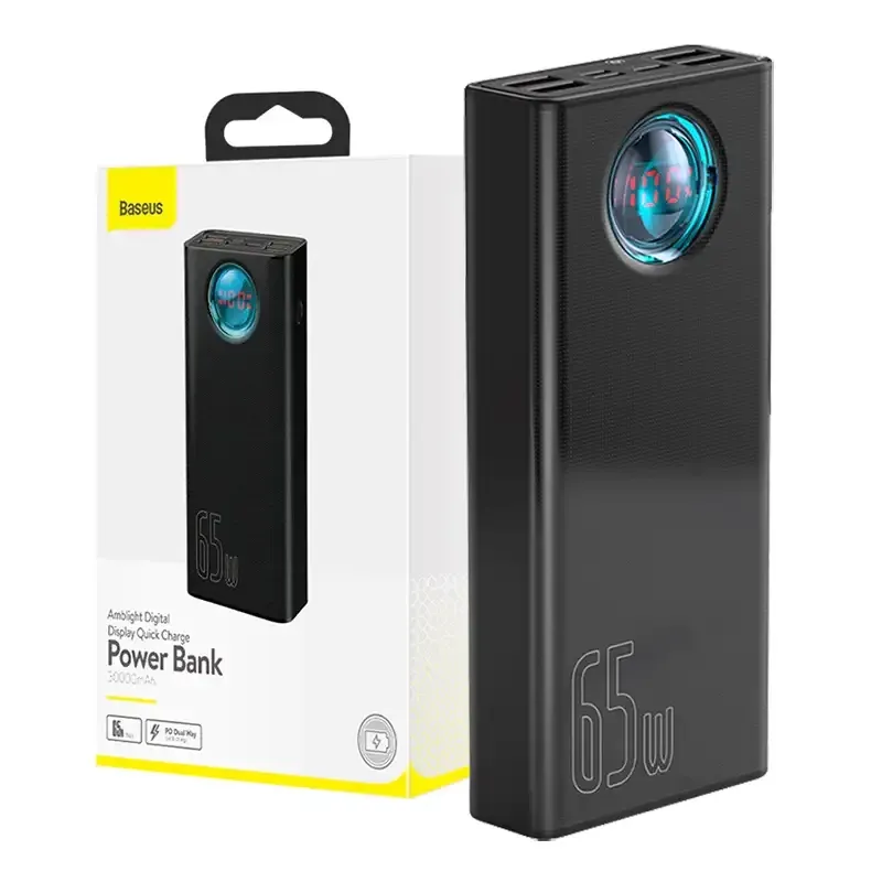 Powerbank Baseus Amblight 30000mAh, 4xUSB, USB-C, 65W (must) universaalne
