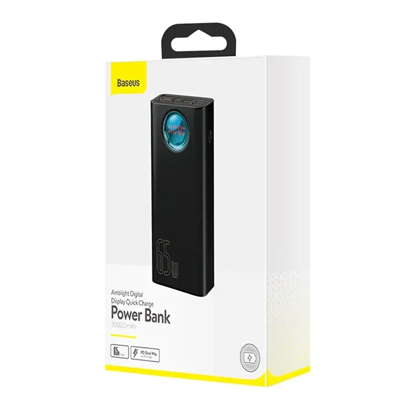 Powerbank Baseus Amblight 30000mAh, 4xUSB, USB-C, 65W (must) universaalne