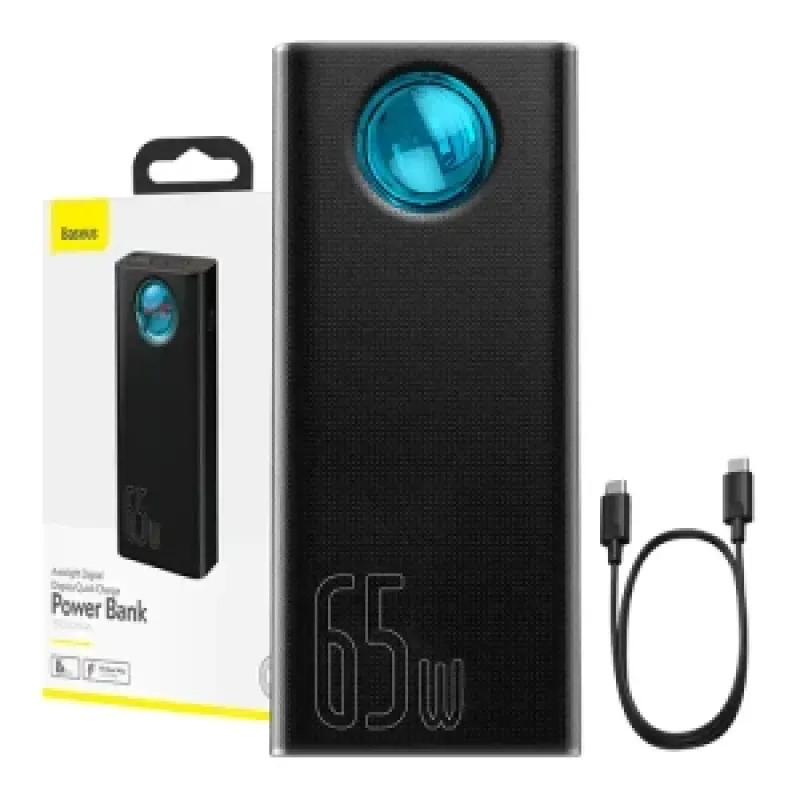 Powerbank Baseus Amblight 30000mAh, 4xUSB, USB-C, 65W (must) universaalne