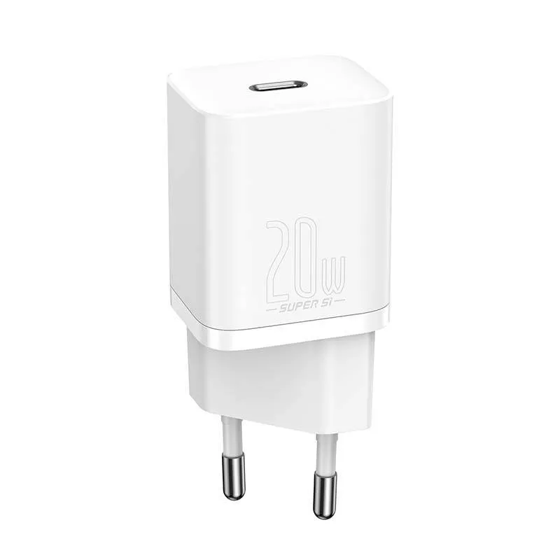 Baseus Super Si Quick Charger 1C 20W koos USB-C kaabliga Lightning 1m (valge) universaalne