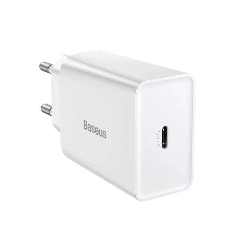 Baseus Speed Mini Kiirlaadija, USB-C, PD, 3A, 20W (valge) universaal