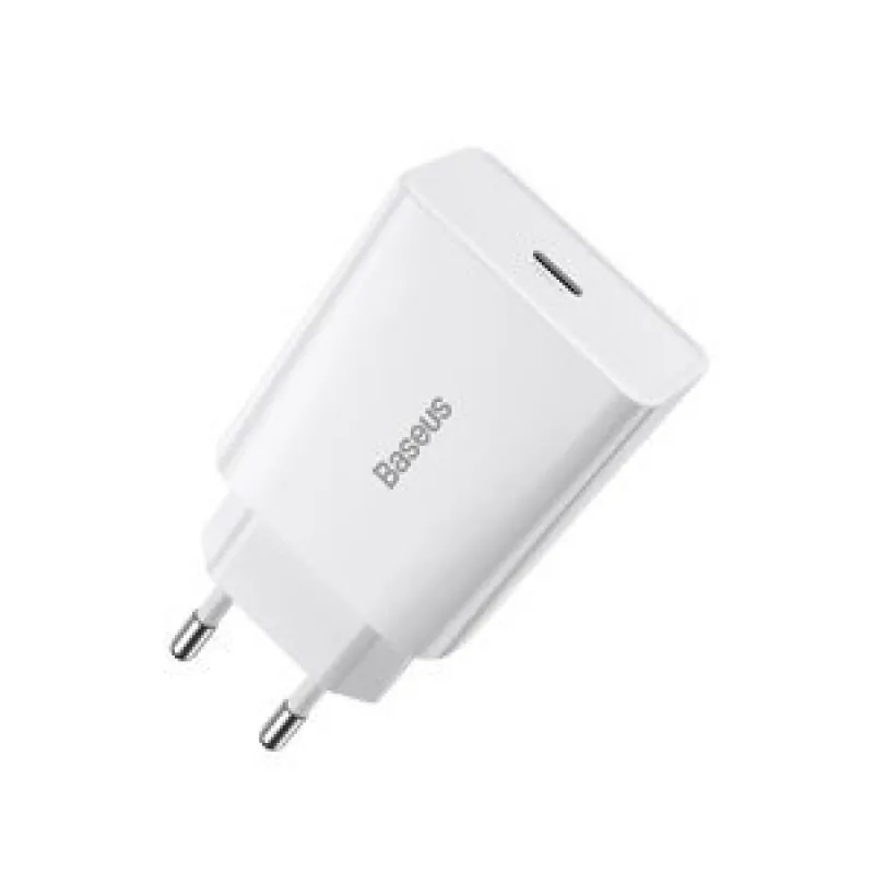 Baseus Speed Mini Kiirlaadija, USB-C, PD, 3A, 20W (valge) universaal