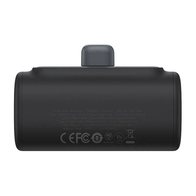 Baseus Compact 5000mAh Powerbank, 20W, USB-C (must) universaalne