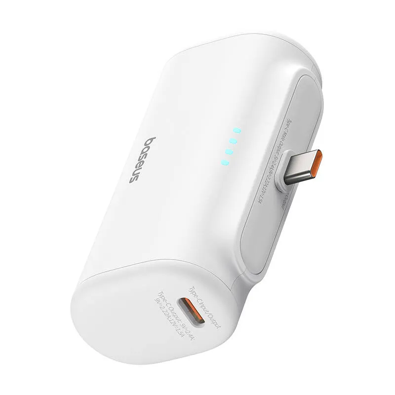 Baseus Compact 5000mAh Powerbank, 20W, USB-C (valge) universaalne
