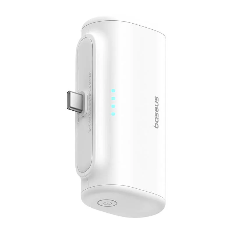Baseus Compact 5000mAh Powerbank, 20W, USB-C (valge) universaalne