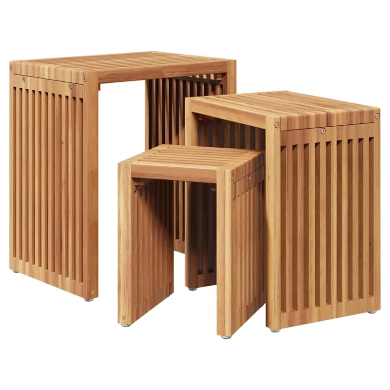 Sodo sivupöytä 3 kpl Ruskea 33 x 44,5 x 51 cm