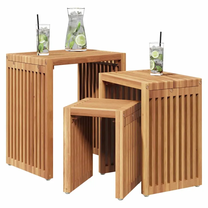 Sodo sivupöytä 3 kpl Ruskea 33 x 44,5 x 51 cm