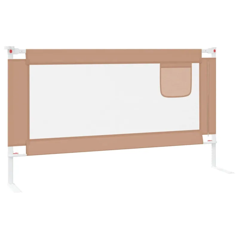 Apsauginis turėklas vaiko lovai, taupe, 150x25cm, audinys