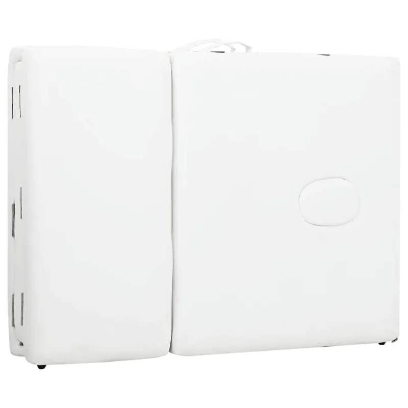 Sulankstomas Masažo Stalas su Aliuminio Rėmu, 4 zonų, Kreminės Spalvos