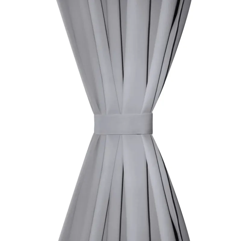 Naktinės užuolaidos su metal. kilp., 2vnt., 135x175cm, pilkos