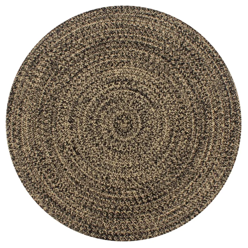 Kilimas, juodos ir natūralios sp., 150cm, džiutas, rankų darbo