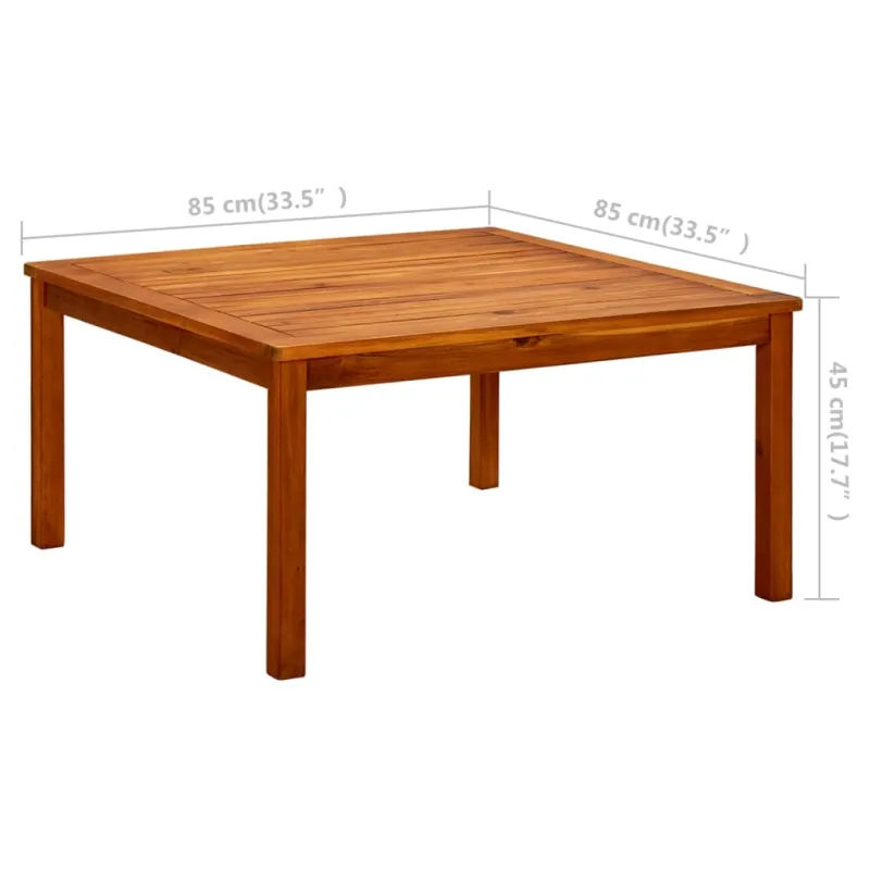 Sodo kohvi laud, 85x85x45cm, akatsiapuidust raamiga