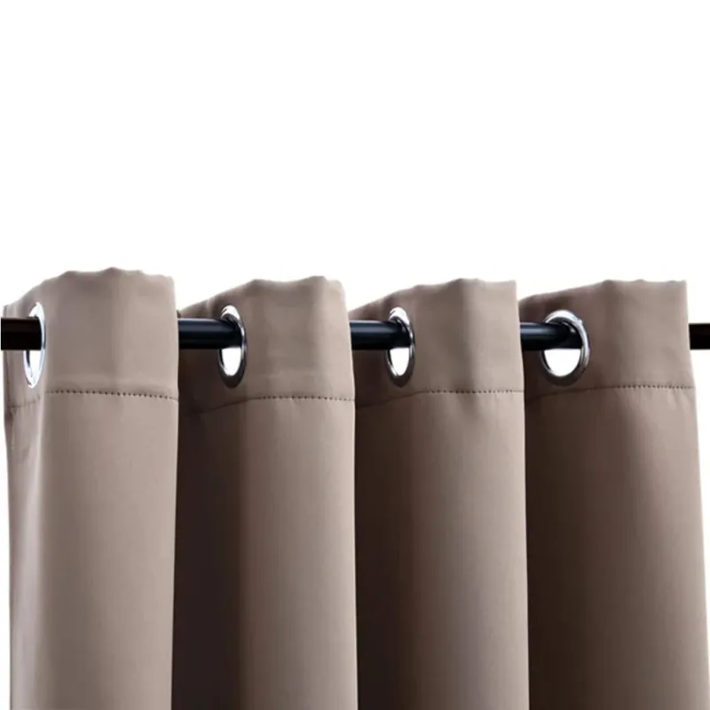 Naktinės užuolaidos su žiedais, 2vnt., taupe spalvos, 140x245cm