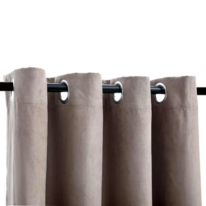 Naktinės užuolaidos su žiedais, 2vnt., taupe spalvos, 140x225cm