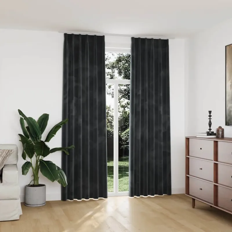 Naktinės užuolaidos, 2vnt., antracito sp., 140x245cm, aksomas