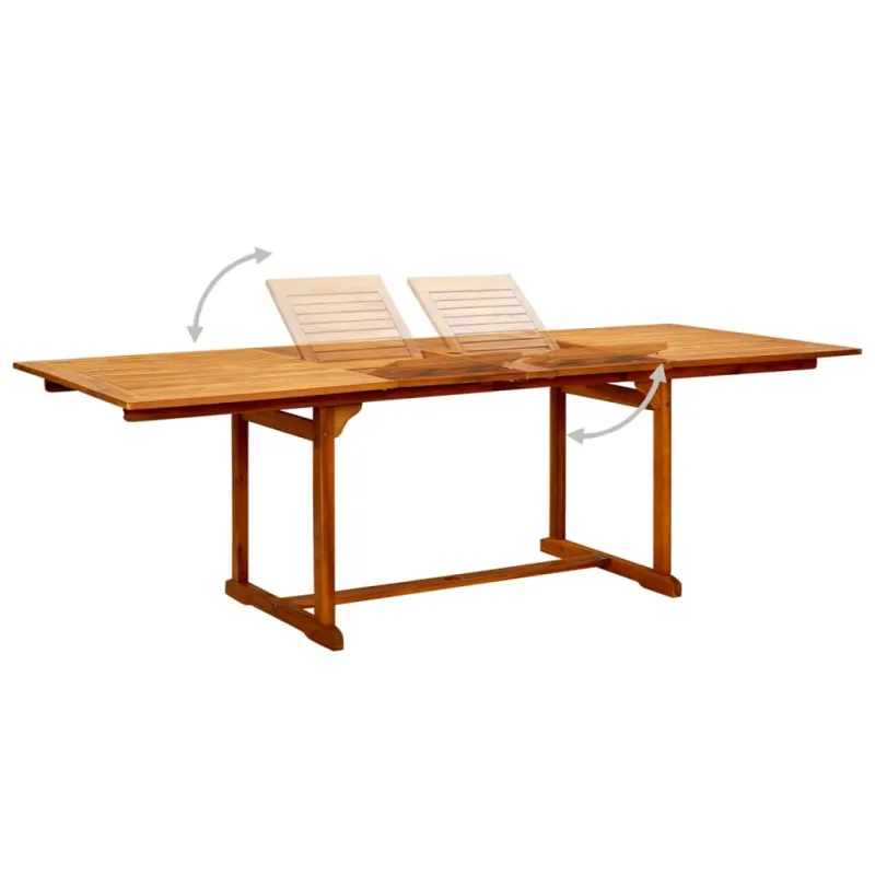 Sodo ruokapöytä, (160–240) x 100 x 75 cm, akasiapuuta