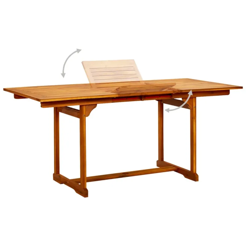 Sodo ruokapöytä, (120–170) x 80 x 75 cm, akasiamainen massiivipuu