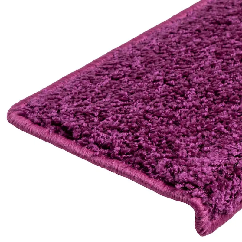 Laiptų kilimėliai, 15 vnt., 65x21x4 cm, violetiniai, stačiakampiai kraštai