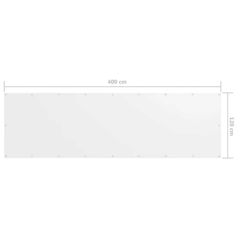 Balkono pertvara, baltos spalvos, 120x400cm, oksfordo audinys