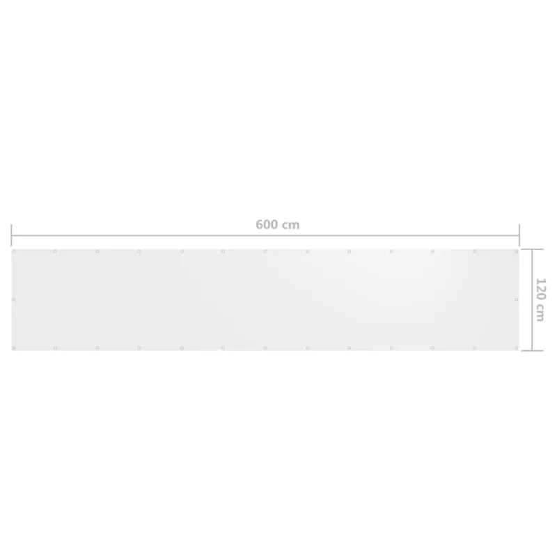 Balkono pertvara, baltos spalvos, 120x600cm, oksfordo audinys