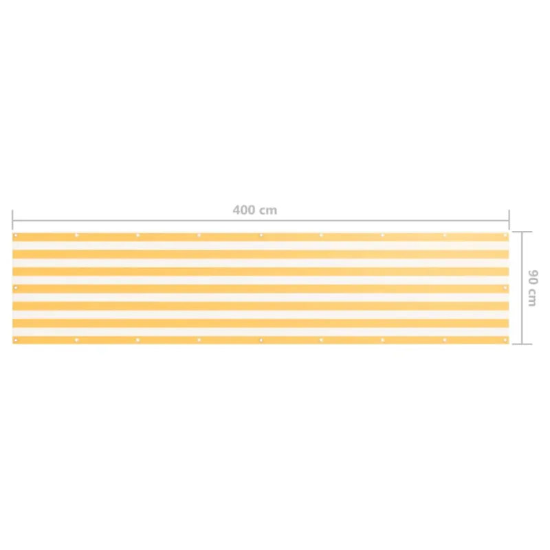 Balkono pertvara, balta ir geltona, 90x400cm, oksfordo audinys