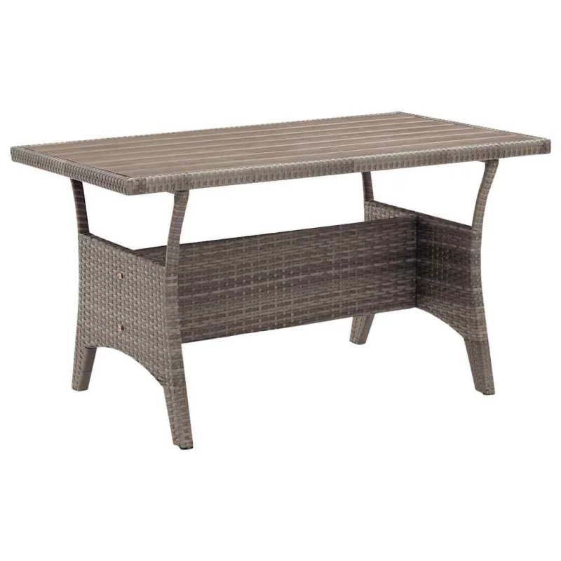 Sodo pöytä, harmaa, 120x70x66cm, polyrattana