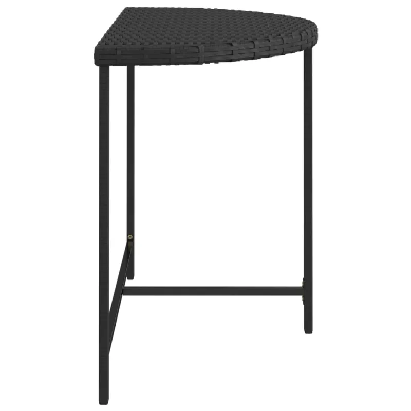 Soodan pöytä, musta, 100x50x75cm, polyrattana
