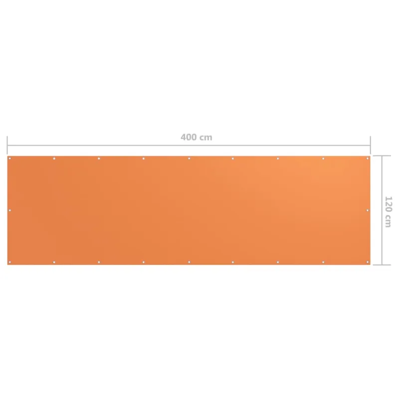Balkono pertvara, oranžinė, 120x400cm, oksfordo audinys