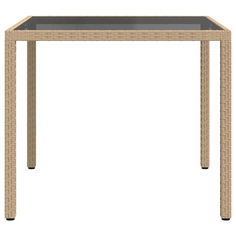 Sodo pöytätaso, hiekka, 90x90x75cm, karkaistu lasi/polyrattan