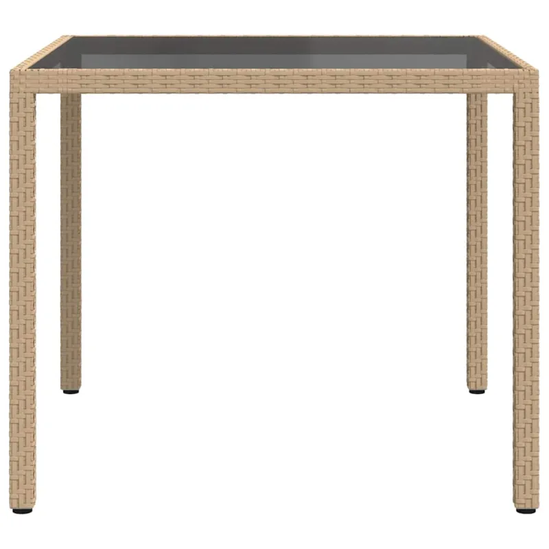 Sodo pöytätaso, hiekka, 90x90x75cm, karkaistu lasi/polyrattan