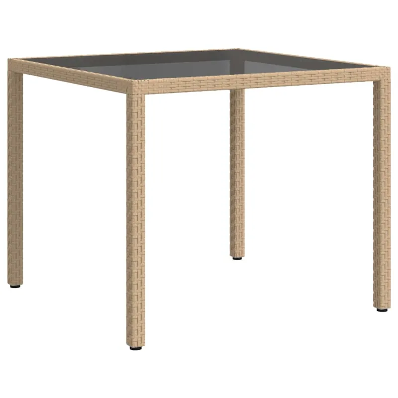Sodo pöytätaso, hiekka, 90x90x75cm, karkaistu lasi/polyrattan