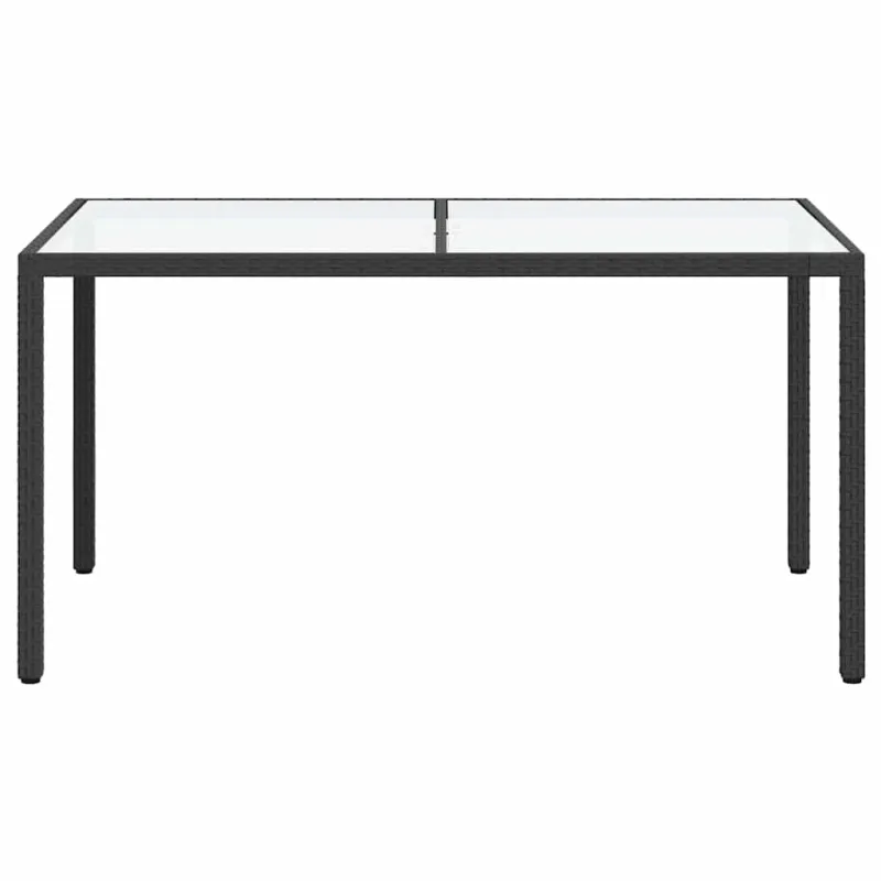 Soodapöytä, musta, 150x90x75cm, karkaistu lasi / polyratina