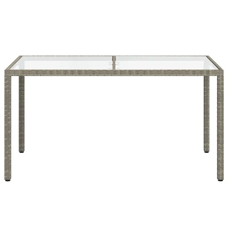 Sodo pöytä, harmaa, 150x90x75cm, karkaistu lasi / polyratasta
