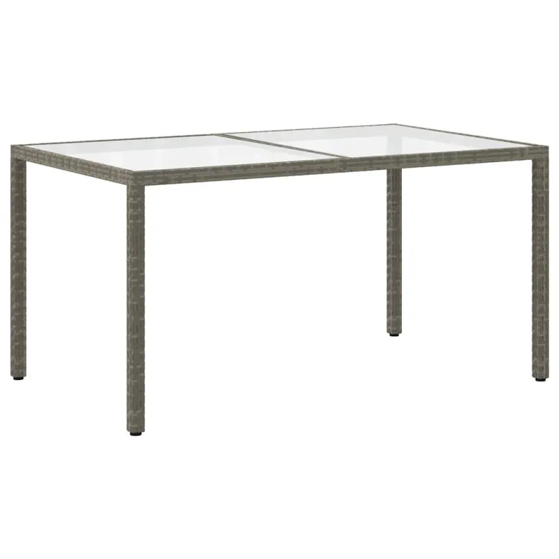 Sodo pöytä, harmaa, 150x90x75cm, karkaistu lasi / polyratasta