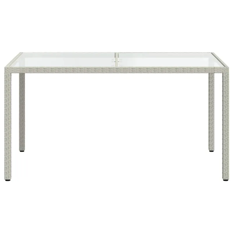 Soodapöytä, valkoinen, 150x90x75cm, karkaistu lasi / polyrattana