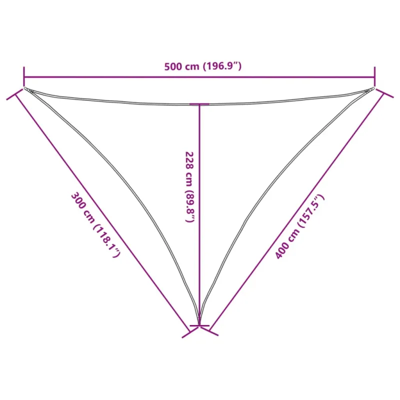 Uždanga nuo saulės, antracito, 3x4x5m, trikampė