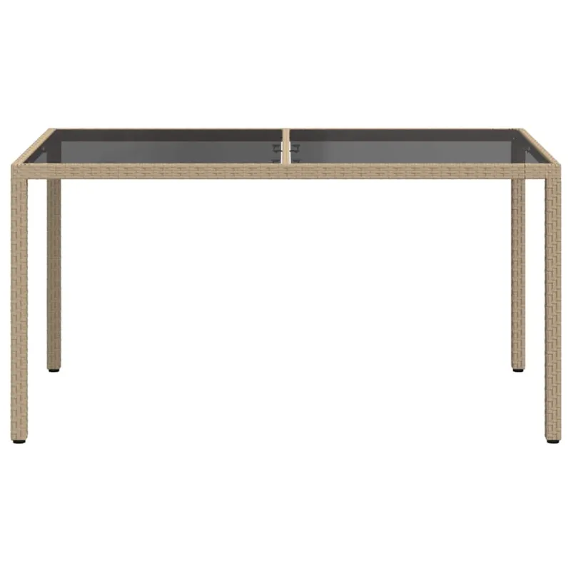 Sodo pöytätaso, hiekka, 150x90x75cm, karkaistu lasi/polyrattana