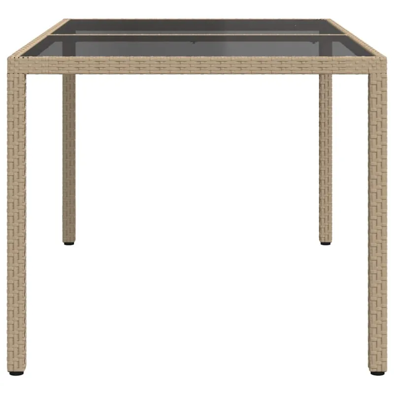 Sodo pöytätaso, hiekka, 150x90x75cm, karkaistu lasi/polyrattana