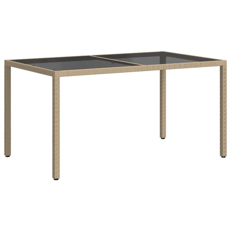 Sodo pöytätaso, hiekka, 150x90x75cm, karkaistu lasi/polyrattana