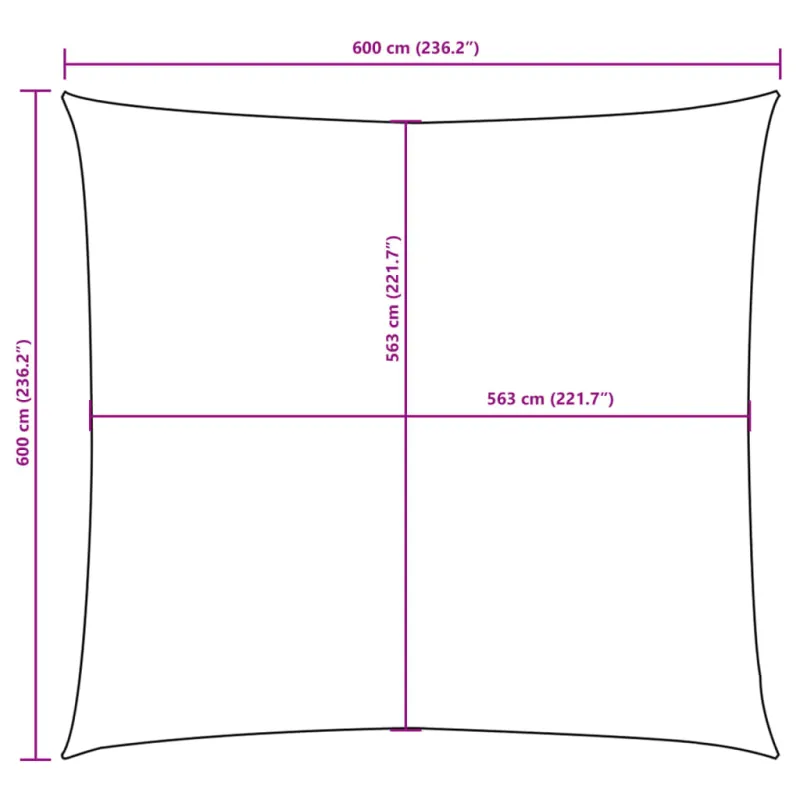 Uždanga nuo saulės, smėlio, 6x6m, oksfordo audinys, kvadratinė