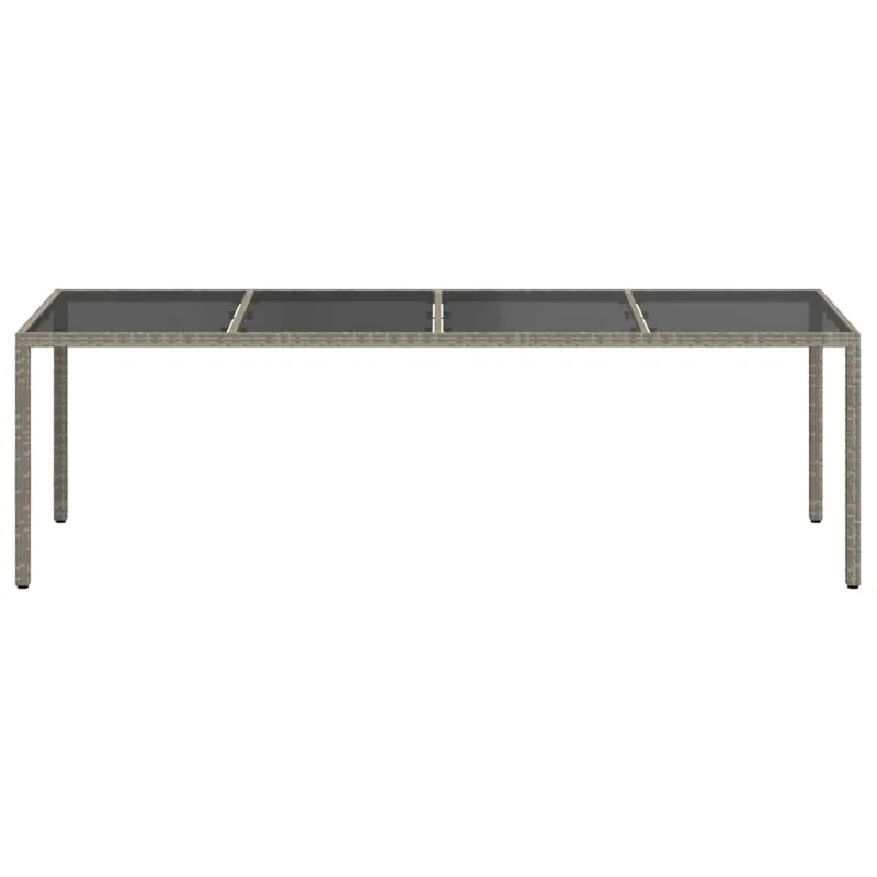 Sodo pöytätaso, harmaa, 250x100x75 cm, lasi ja polyrataani