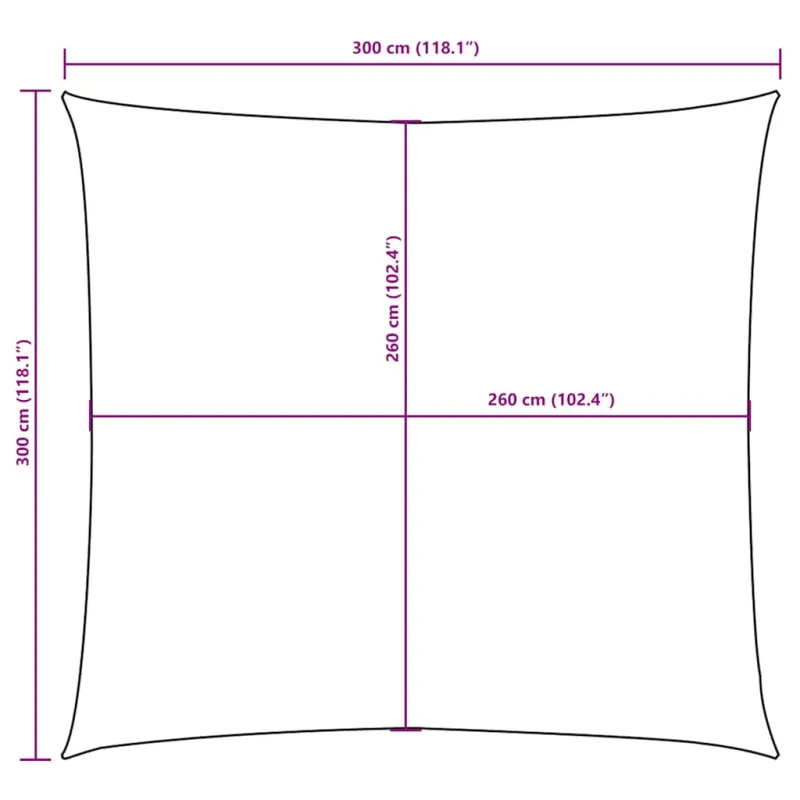 Uždanga nuo saulės, kreminė, 3x3m, oksfordo audinys, kvadratinė